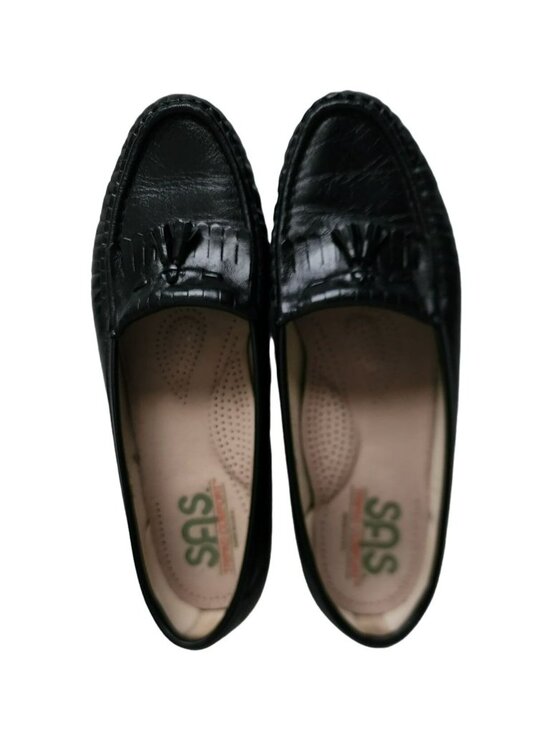 SAS Women's Tripad Comfort Black Leather Kiltie Tassel Slip-On Loafer Size 9 ½ M - Picture 3 of 13